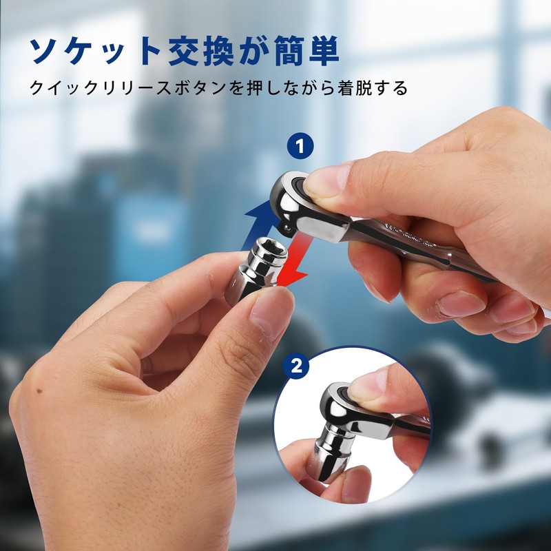 WORKPRO Ratchet Handle, Ratchet Wrench, Socket Wrench, Insertion Angle 0.25