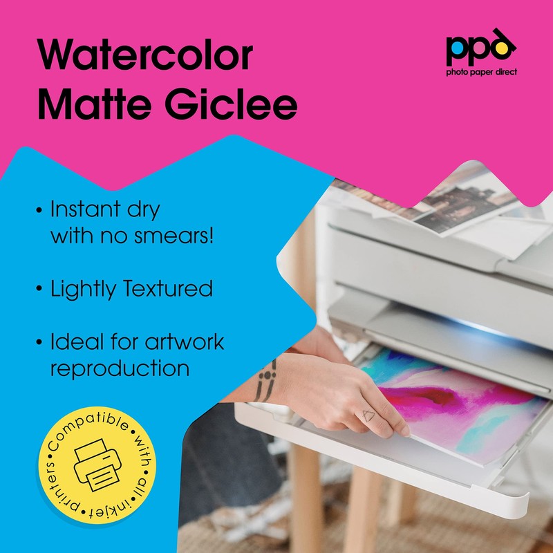 PPD 25 Sheets A4 Inkjet Fine Art Watercolour Giclee Archival