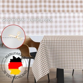 Fabric Tablecloth Washable Table Linen Tablecloth Cotton Polyester Vichy Grey 100 x 140 cm Indoor / Outdoor Tablecloth