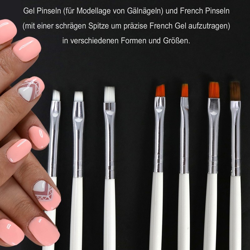 COM-FOUR ® 15 Piece Professional Nail Art And Modelling Brush Set