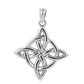 Jewelry Trends Sterling Silver Celtic Good Luck Knot Pendant