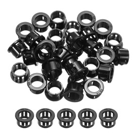 PATIKIL 48pcs Wire Grommet, 13.7mm Mounting Dia Plastic Grommets Cable Snap Bushing Cable Mounting Hose Bushing Grommet Protector Fasteners Locking Nylon for Wire Cable Hose, Black