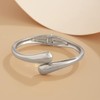 Silver Bangle Bracelets for Women Trendy Chunky Polished Waterdrop Cuff