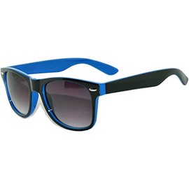 Two Tone (Black-Blue) Vintage Sunglasses Smoke Lens Retro’80 for Men