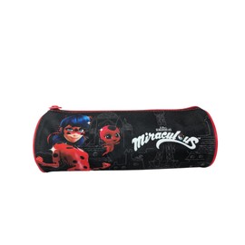 mybagstory Miraculous Girls Pencil Case - Black - Kids - School - Nursery - Primary School - Pencil Case for Girls - Gift Idea - 21.5cm Miraculous Pencil Case 21.5cm Black, Miraculous Pencil Case 21.5