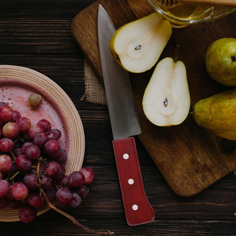 DOITOOL 2Pcs Pear Wood Knife Replacement Handles with Nuts Ergonomic