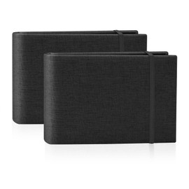 YONOVO 2PACK 4x6 Photo Album, 4x6 100 Pockets Linen Cover Photobook Small Capacity Pictures Book Easy to Classify and Portable for Wedding Family Baby Vacation (Black)