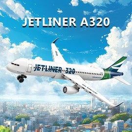 Mantfuty Airbus A320 Plane Building Blocks Set Airplane Airliner Building Block Toys Gifts for Kids and Adults(129pcs)