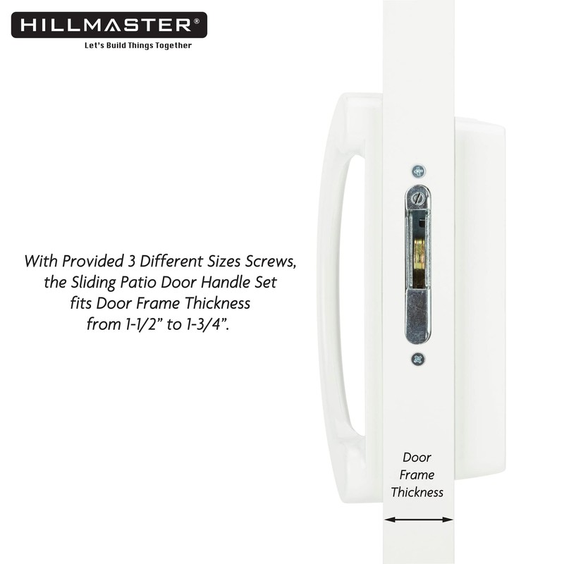 HILLMASTER Patio Door Handle Set with Mortise Lock 45° for