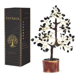 YATSKIA YATSKIA Black Tourmaline Gemstone Tree, Healing Crystals, Crystals and Gemstones, Feng Shui, Gifts for Women, Home Decor, Shelf Decor, Ornaments for Living Room, Crystal Gifts for Women