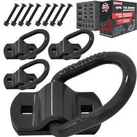 Vehiclex Trailer Tie Down Bolt-On D Rings - Forged Anchor Points (4 Pack), 12,000 lbs Break Strength, 1/2" Heavy Duty Rings for Trailers (Black)