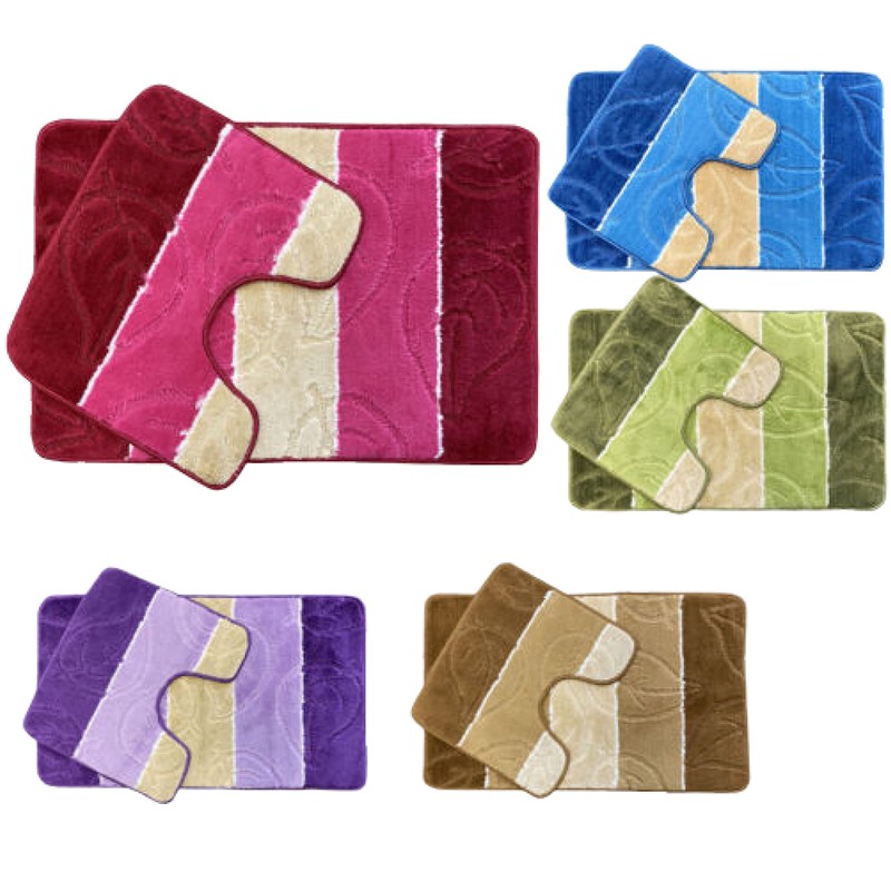 Lizzy 2Pcs Leaf Bath Mat Set | Non-slip Bathroom Mats