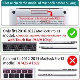 Teryeefi for MacBook Pro 13 inch Case M2 M1 A2338 A2251 A2289 A2159 A1989 A1708 A1706 (2016-2022 Release), Glitter Sparkly Plastic Hard Shell with Keyboard Cover & Screen Protector, Sparkly Pink