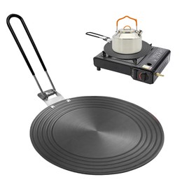 Induction Adaptor Plate, 24 cm Induction Adapter Plate, with Foldable Insulated Handle, Does Not Change Colour After Use, with Non-Slip Thread Induction Cooking Plate, Induction/Gas Relay Disc