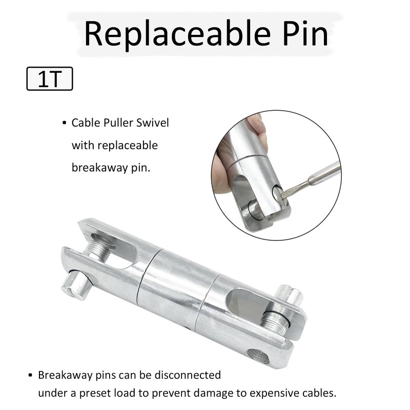 ATREFUU 1T Cable Pulling Swivel, Swivel Wire Bearing Breakaway Tool