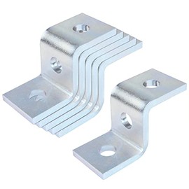 6 Pcs Z Shape Connector Bracket for 1-5/8"x 1-5/8" Strut Channel, Accept 1/2" Bolt, 3 Hole Z Shape Fitting, Galvanized Steel Joint Bracket, Thickness 5.8mm