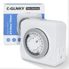 C-GLNKY 24-Hour Mechanical Timer for Electrical Outlets, Dual 3-Prong Outlets,