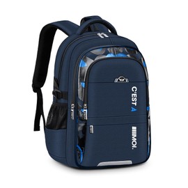 Amythe Schulrucksack Jungen Teenager - Wasserdichter Schulranzen - Leicht & Modisch Ergonomisches Design -Daypack Groß Kinderrucksack Ideal für Schule & Reisen (Blau)