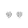 Mondepetit Heart Zircon Children's Baby Girl Earrings White Gold 18