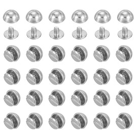 PATIKIL 3/8" Dome Spikes Studs, 100 Sets Mushroom Type Nailhead Round Head Studs Screw Back Spike Studs Rivets for Leather Clothing Craft Belts Hand Bags, Silver