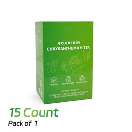 Goji Berry Chrysanthemum Tea [CM] GojiBerry Dandelion Chrysanthemum Medlar honeysuckle | with a Natural Blend of 8 Herbal Ingredients | 150g per Pack - quantity: 15 Count ( Pack of 1 )