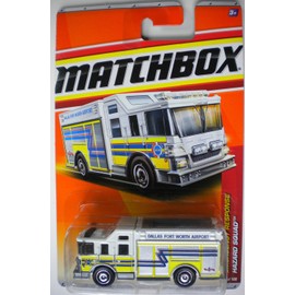 Mattel Year 2010 Matchbox MBX Emergency Response Series 1:64 Scale Die Cast Car #51 - Dallas Fort Worth Airport White Color HAZARD SQUAD Fire Truck (T8942)