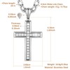HZMAN 24K Gold-Plated Solid CZ Cross Necklace for Men Women