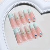 24Pcs Press on Nails Long Coffin Length Fake Nails French