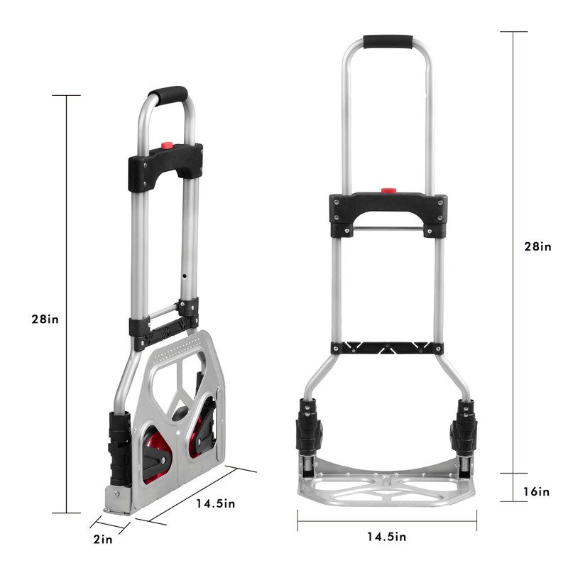 LEADALLWAY Dolly Cart Folding Hand Truck and Dolly,Steel Portable Cart