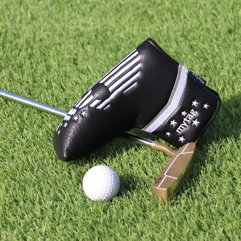caiobob mytag Golf Blade Putter Head Cover Skull Skeleton Golf