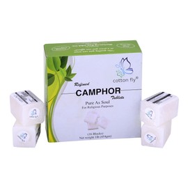 Cotton Fly Camphor Blocks Refined 16 Blocks (64 Tablets)-1 Lb.