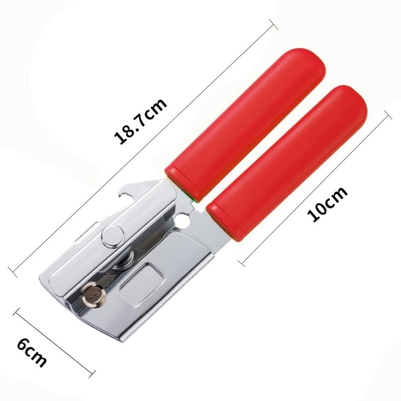 Simple Steel Can Opener - Sturdy Metal Manual Lid Opener,