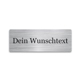 WIENS3D Namensschild Edelstahl mit Gravur | Klingelschild - Türschild - Gartenschild personalisiert für Briefkasten | Büroschild - Grabschild - Bankschild - Stallbox - Hundehütte | (70x25x2 mm)
