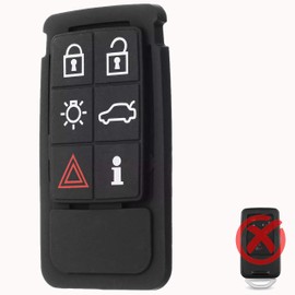 (2 PACK) RemoteOverstock for Volvo Key Fob Shell Case Cover BUTTON PAD fits 2009-2017 S60 S80 V70 XC60 XC70 Smart Key FCC ID: KR55WK49266 - INCLUDES DETAILED INSTALLATION VIDEO – 6 buttons