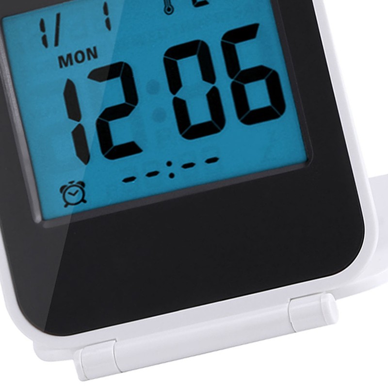 Portable Foldable Tabletop Travel Digital Alarm Clock with Temperature Calendar