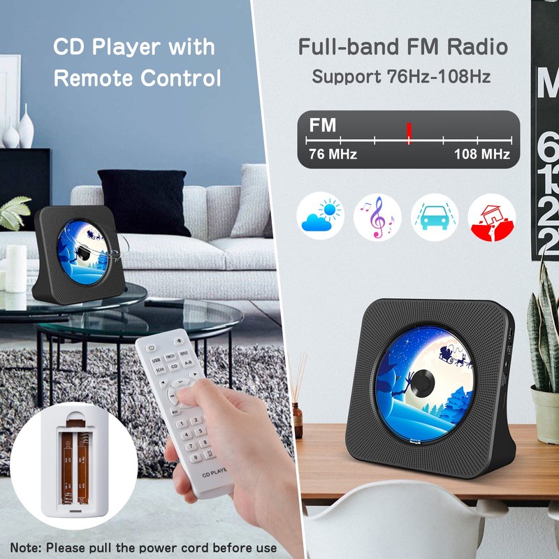 KOVCDVI CD Player for Home Desktop CD Player with Speakers