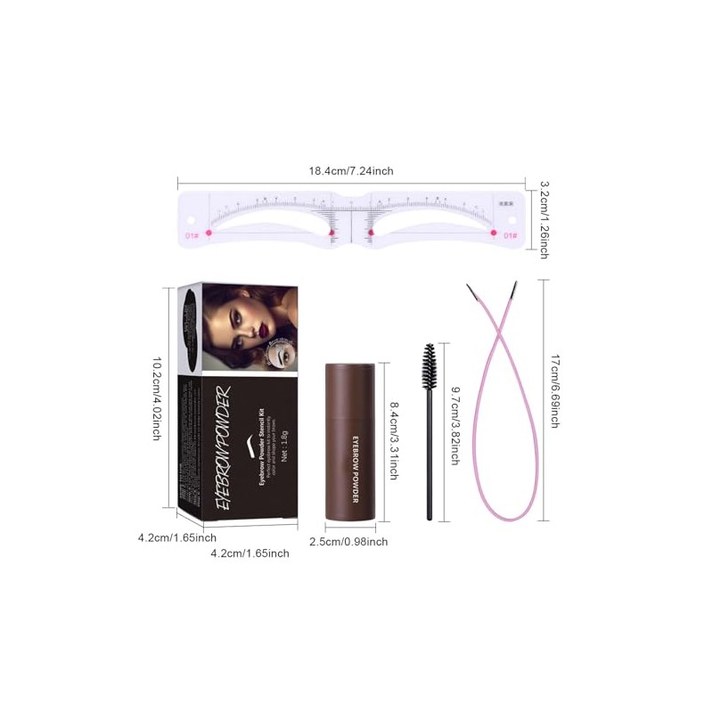 Sello De Cejas, Eyebrow Stencil stamp Kit, Polvo para Cejas