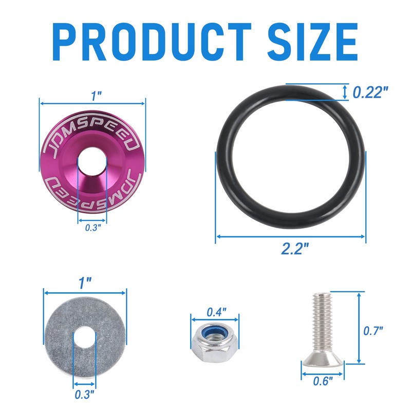 JDMSPEED Purple Universal CNC Billet Bumper Trunk Quick Release Fastener