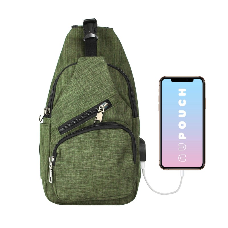 NuPouch Anti-Theft Daypack, Olive, Large