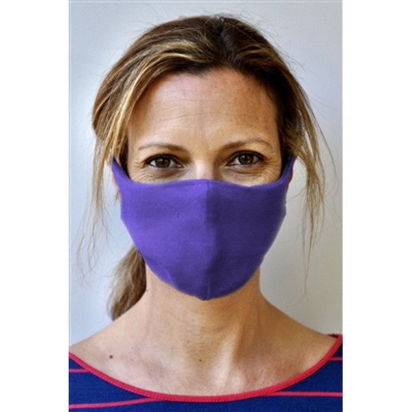 Brave Face Skeena Organic Cotton Reusable Face Mask For Adult- True Purple