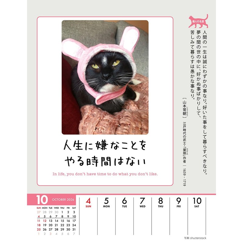 Wing Life is Nyan! CL-384 Tabletop/Wall Hanging, 2026 Calendar, 7.1