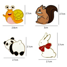 Animal Rabbit Dinosaur Squirrel Snail Whale Fox Bear Panda Lapel Pin Badge Lapel Backpack Scarf Decoration /Metal /, Metal, /