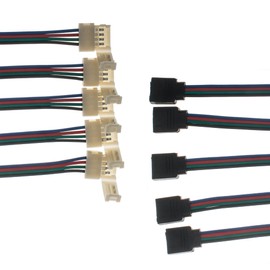 4 Pin Solder Free Female Connector Cable for RGB 3528 5050 LED Strip Light (10 PCS)