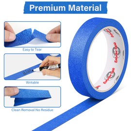 Ealyder Tape 4 Rolls Blue Painters Tape, Premium Masking Tape, Paint Tape for Multi-Purpose, Painting, DIY Crafts (0.94-Inch x 22-Yard) Protects Surfaces, Easy Removal, Total 88 Yds