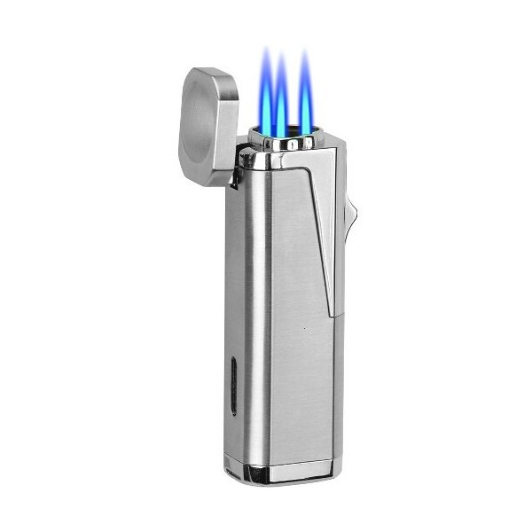 VECTOR Urban Chrome Satin Triple Torch Lighter