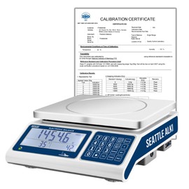 Seattle Alki Scientific Counting Scale | 30 kg x 0.5 g | Industrial Counting Scale for Small Parts | USA Company | Units: g, lbs, oz, kg (30 kg x 0.5 g + Calibration Certificate)