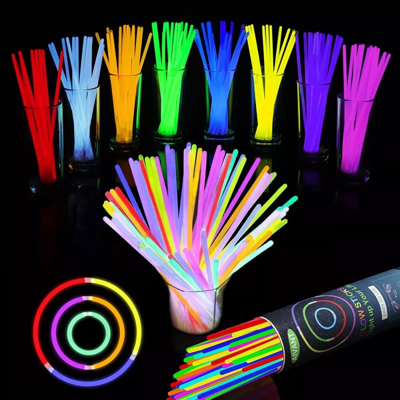 EPN 100 8'' Glow Sticks Bracelets Necklaces+Brac