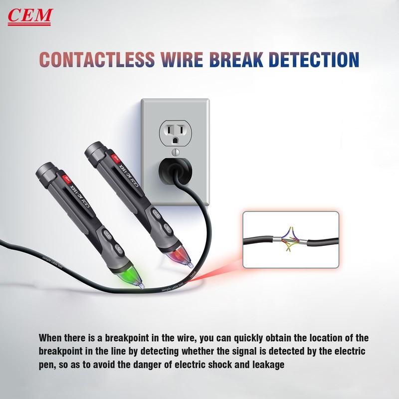 CEM AC-15EX Voltage Tester,Non-Contact Volt Tester, with Dual Range AC