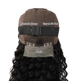 Jreitsere Bresilian Wig Natural Female Wig 4x4 Deep Wave HD Lace Wig Human Hair 150% Density Black Female Hair Natural Colour 18 Inches