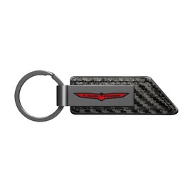 iPick Image Compatible with Jeep Trailhawk Gunmetal Black Gray Metal Plate Carbon Fiber Texture Leather Key Chain